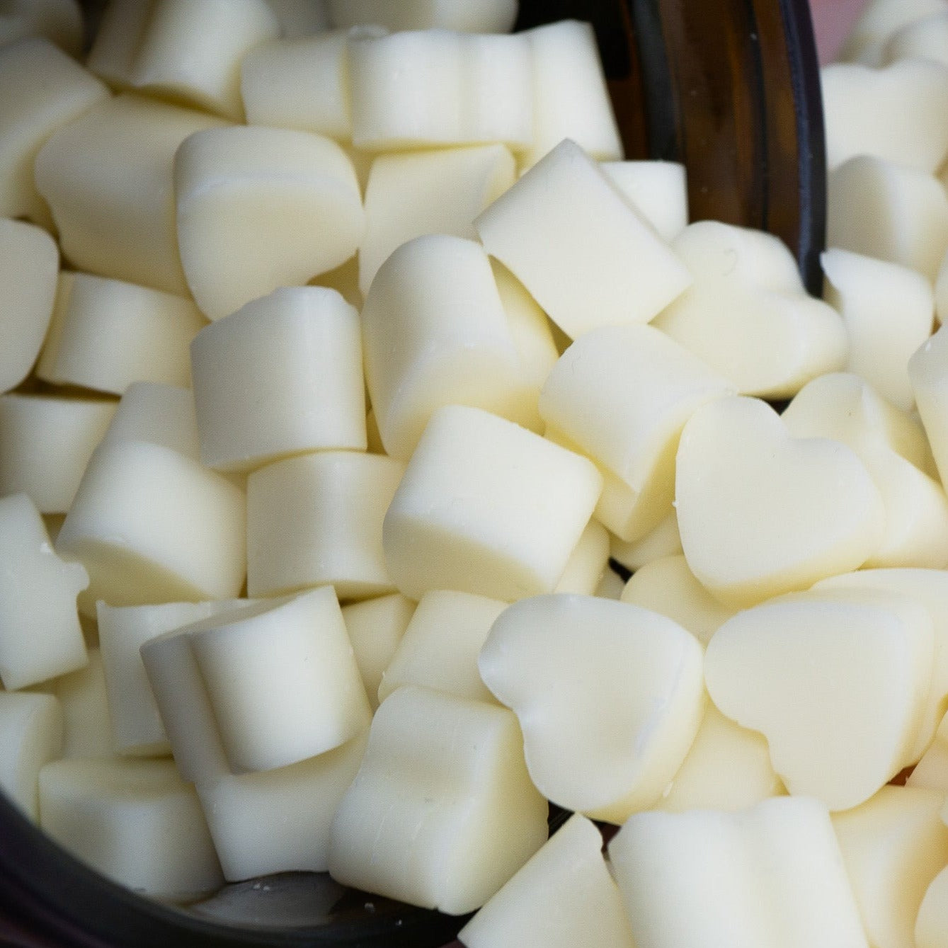Creamy wax melt hearts