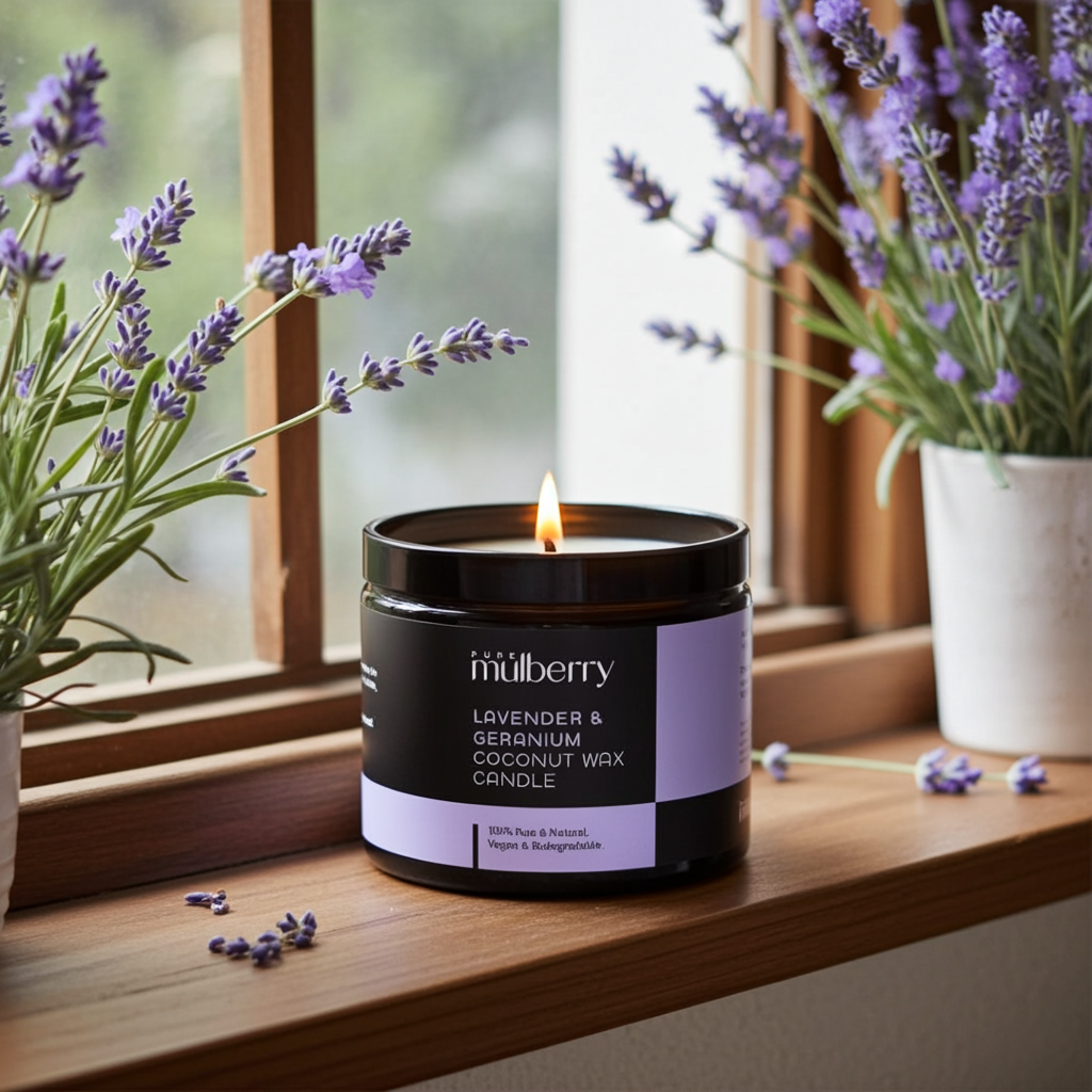Lavender & Geranium Coconut Wax Candle