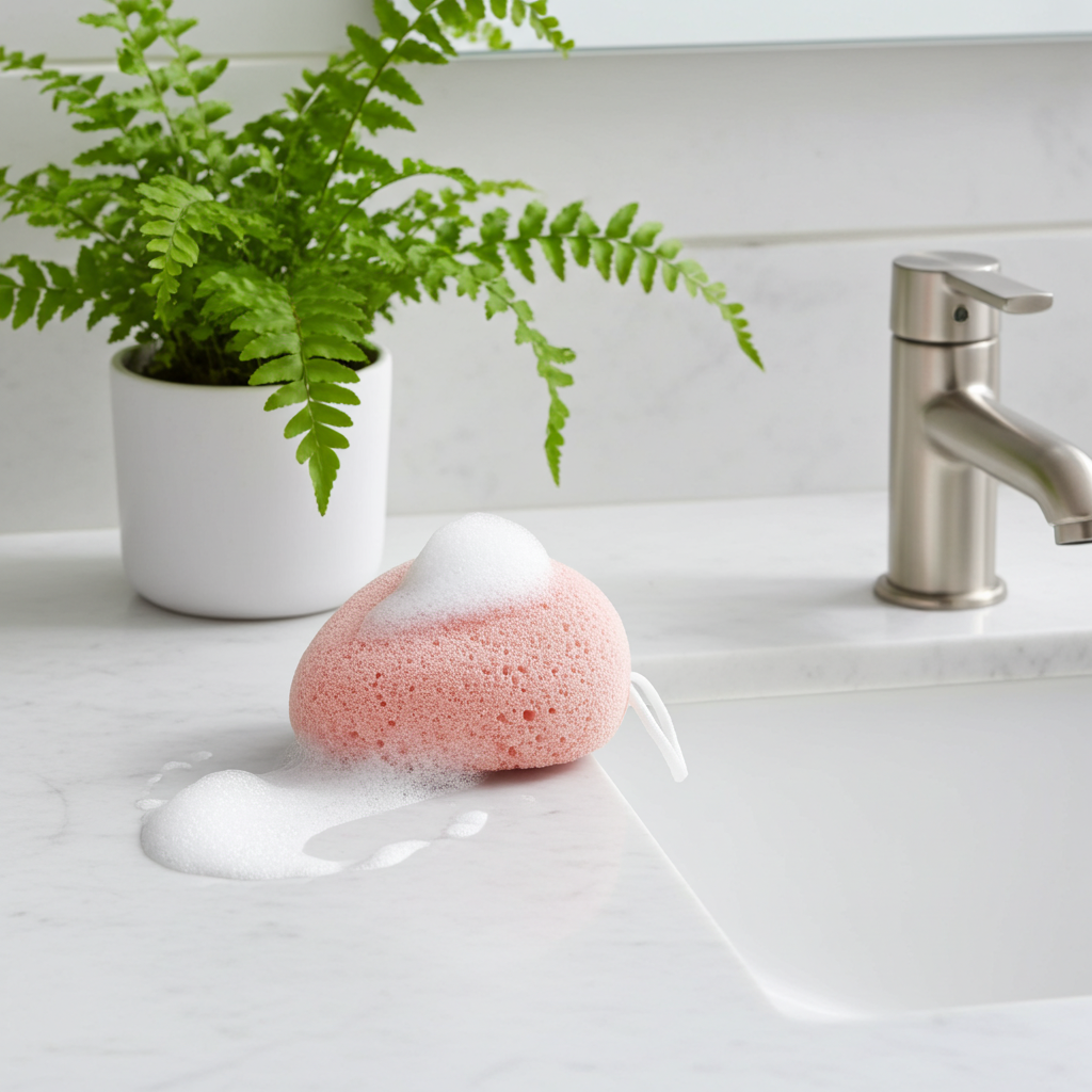 Pure Konjac Cleansing Sponge with Red Clay