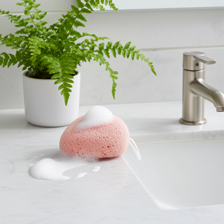 Pure Konjac Cleansing Sponge with Red Clay