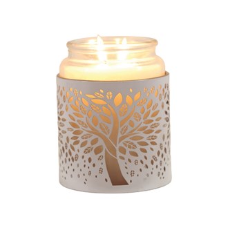 Tealight Wax Melter and Candle Holder - White Tree of Life