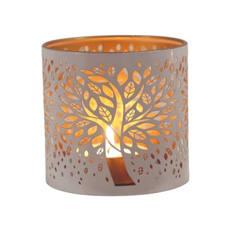 Tealight Wax Melter and Candle Holder - White Tree of Life