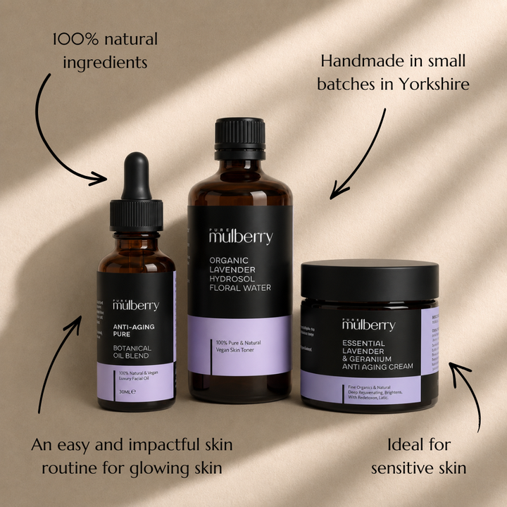three bottles with  neutral background. 