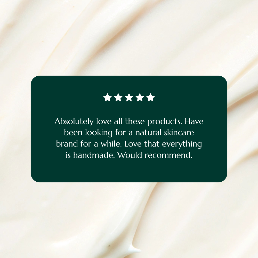 review on screen with 5 stars