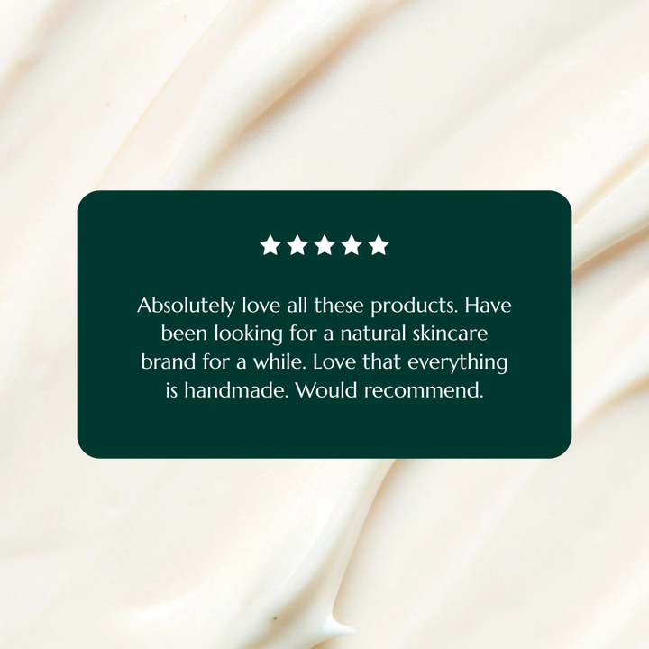 review on screen with 5 stars