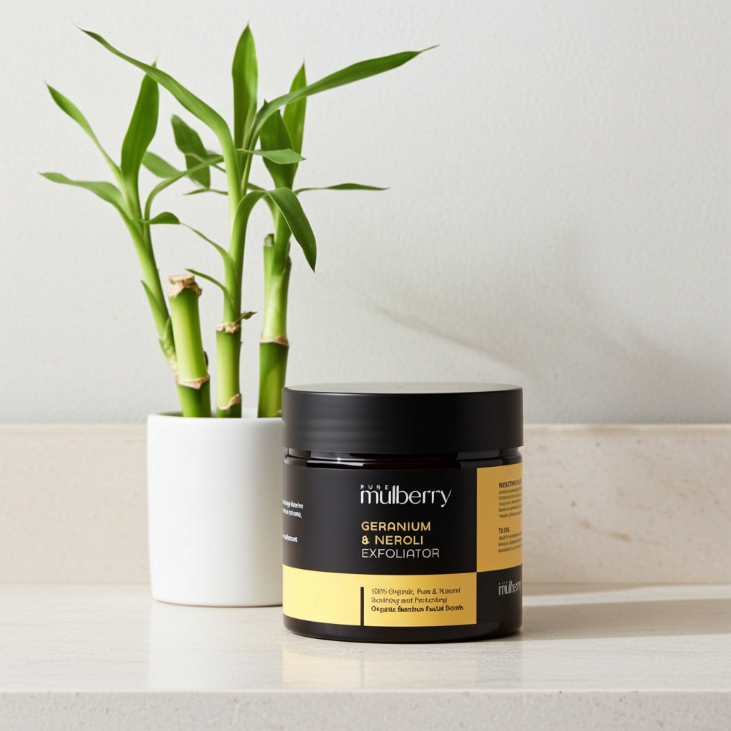 Organic Bamboo Facial Scrub - Geranium & Neroli 50g