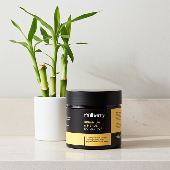Organic Bamboo Facial Scrub - Geranium & Neroli 50g