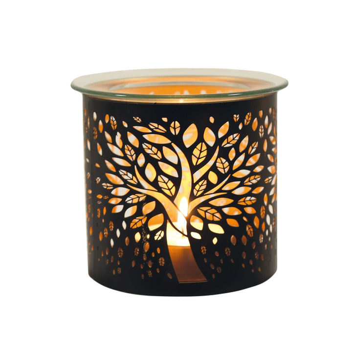 Tealight Wax Melter and Candle Holder - Black Tree of Life