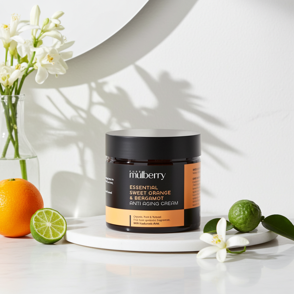 Essential Organic Sweet Orange Anti Aging Day Face Cream with Hyaluronic Acid 50g